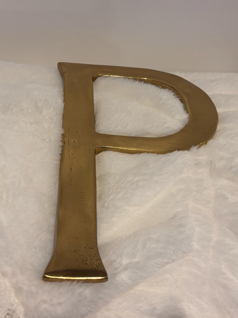 Vintage Large Brass Decorative Wall Letter ‘P’